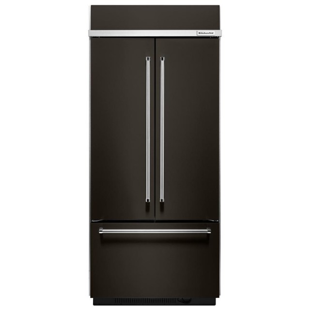 Kitchenaid KBFN506EBS 20.8 cu. ft. French Door Refrigerator with 4 Cantilever Spill-Proof Glass Shelves, 3 Humidity Controlled Drawers, Preserva Food Care System, Platinum Interior and Intuitive Controls